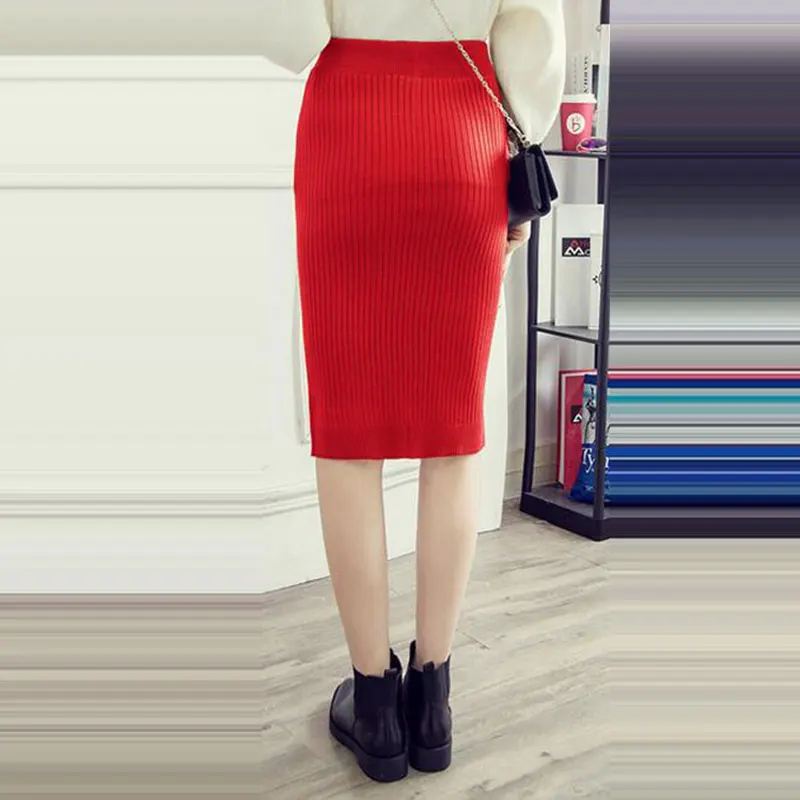 Женская трикотажная офисная юбка карандаш с высокой талией|formal skirt|high waist pencil