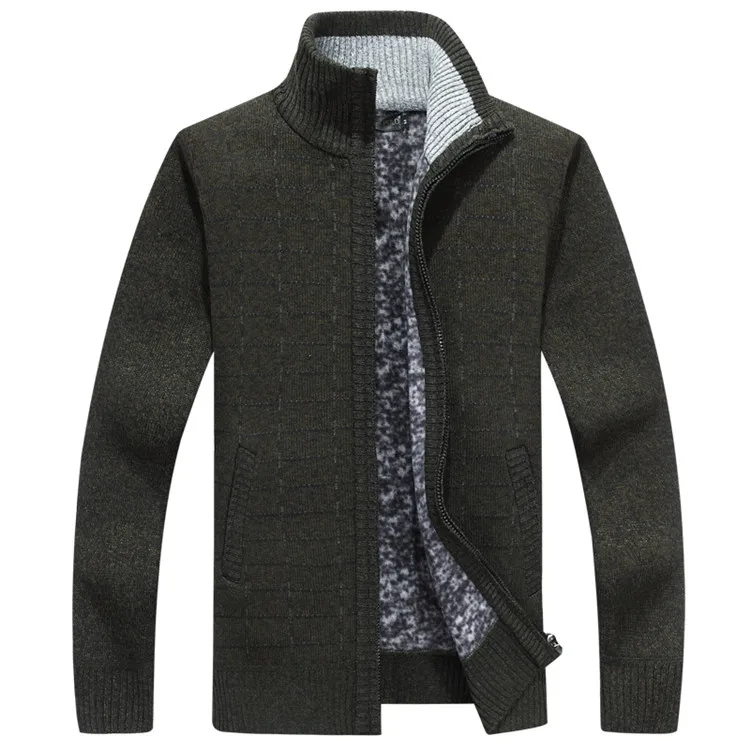 Мужские вязаные свитера кардиганы с воротником зимний шерстяной свитер модные