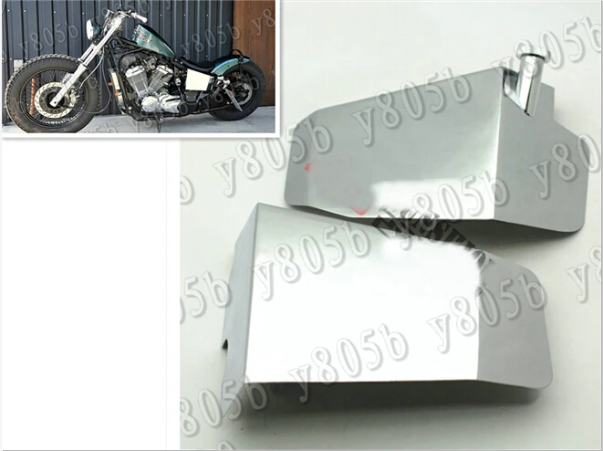 Хромированная Металлическая боковая крышка аккумулятора мотоцикла для Honda 400 600