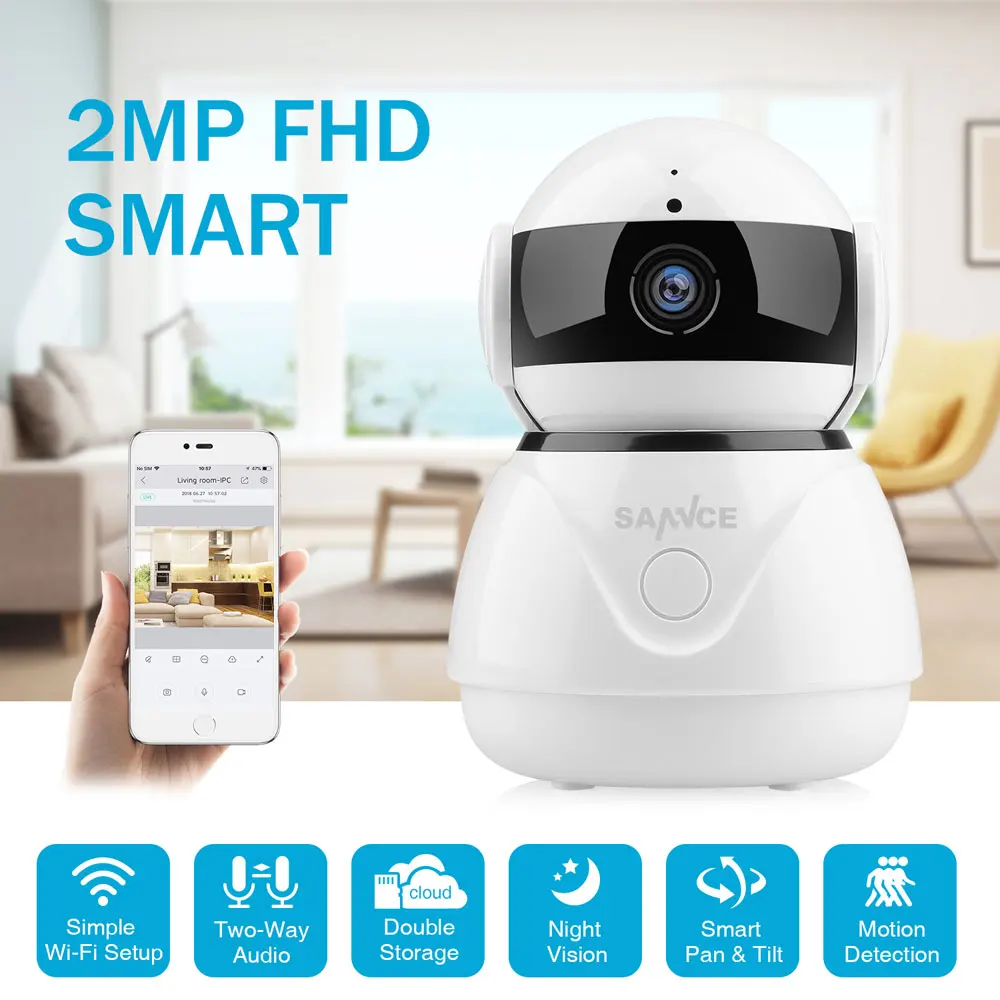

Беспроводная IP-камера видеонаблюдения SANNCE, 1080P, Wi-Fi, Full HD