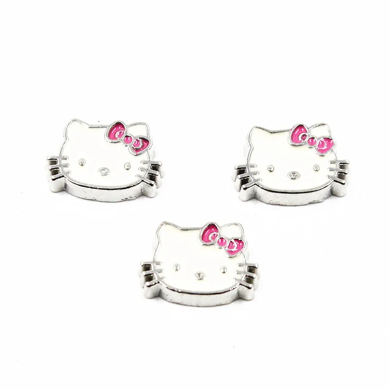 Эмаль hello kitty кошка Плавающие Подвески для жизни памяти стеклянный медальон