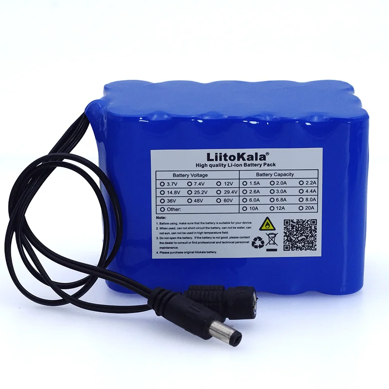 Liitokala 12V 10Ah 18650 li-lon аккумулятор 12 6 V 10000mAh с BMS плата защиты цепи DC 5 5*2 1mm + 1A зарядное
