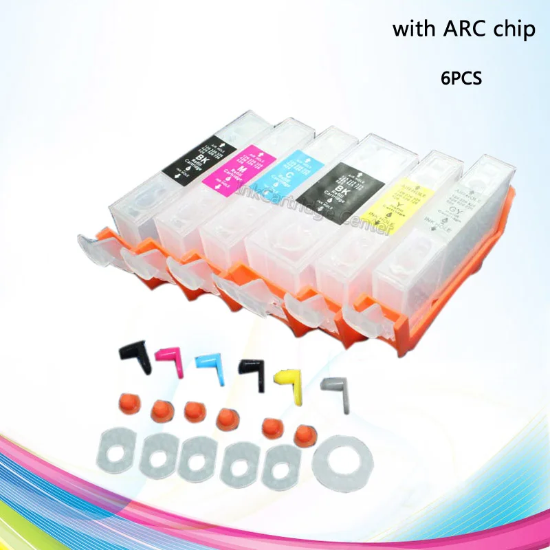 CISSPLAZA 6 шт. PGI425 CLI426 многоразовый картридж для чернил MG6240 MG8240 MG6140 MG8140 с чипом ARC pgi 425