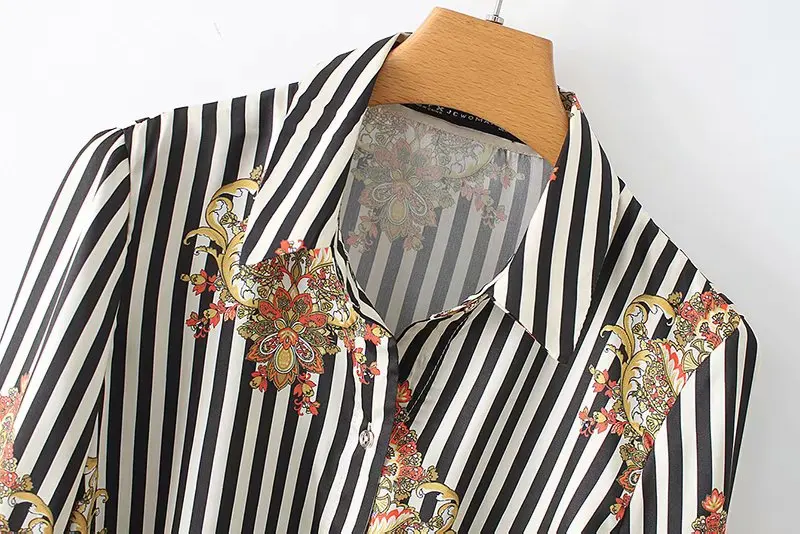 Новинка 2019 года женская мода Ретро стиль принт Полосатый подол завязывается