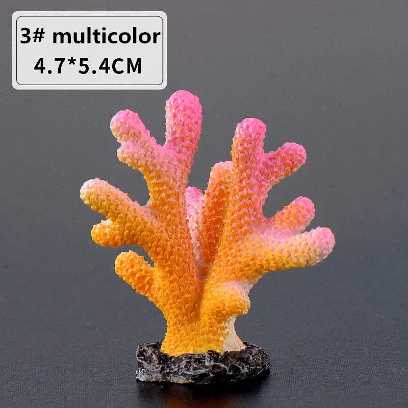 3 multicolor Аквариум для аквариума, украшение из смолы, коралловый декор для аквариума, рыбный орнамент, аквариумный пейзаж - Цвет: 3 multicolor
