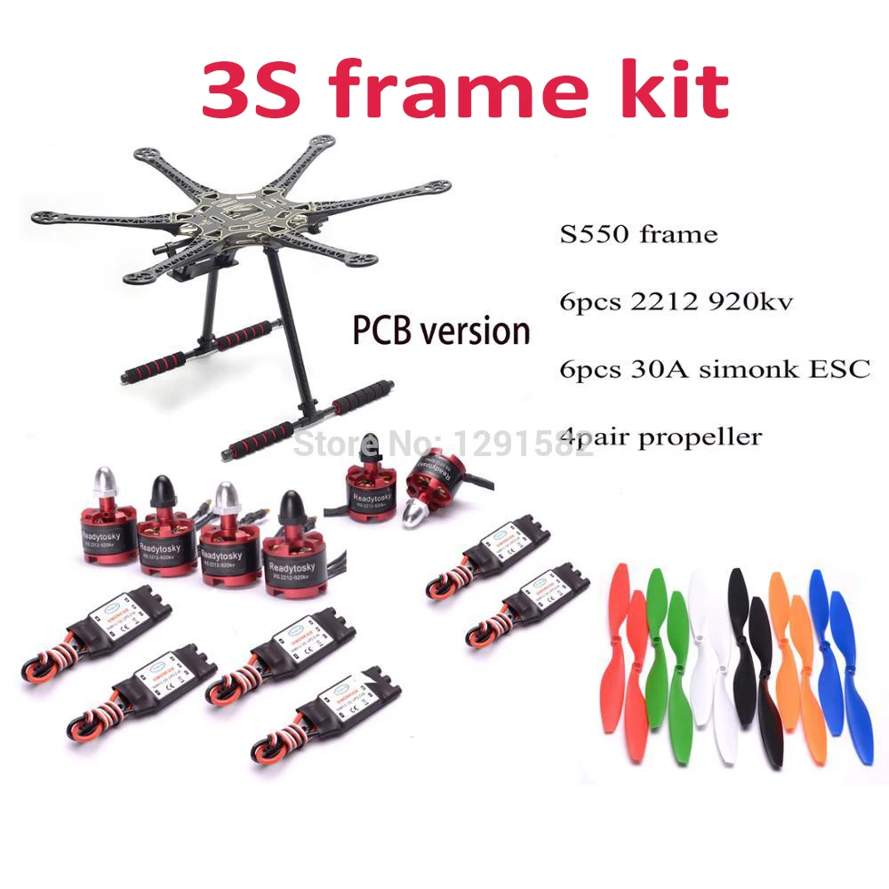 S550 500 550mm комплект рамы для гексакоптера 2312 920kv 40A на возраст от 2 до 6 лет с МНПП ESC 9450 реквизит/2212 920kv бесщеточный двигатель 30A simonk ESC