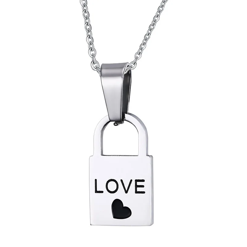 316L Stainless Steel Lock Key Fashion Jewelry Lovers Pendant Necklaces J-CN-053 | Украшения и аксессуары
