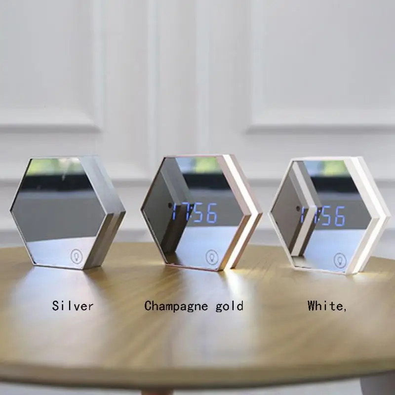 Новинка 2019 многофункциональное зеркало цифровой будильник LED Защита глаз Ночной