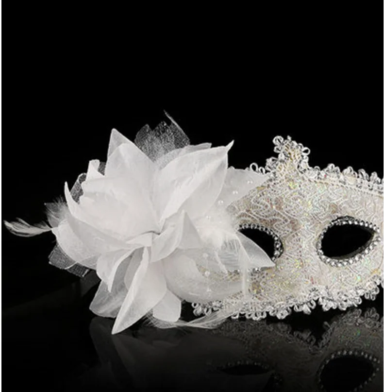 Сексуальная Бриллиантовая Венецианская маска Венеция перо цветок свадьба