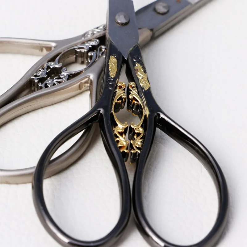 Европейские винтажные цветочные ножницы из нержавеющей стали 3 цвета швейные для