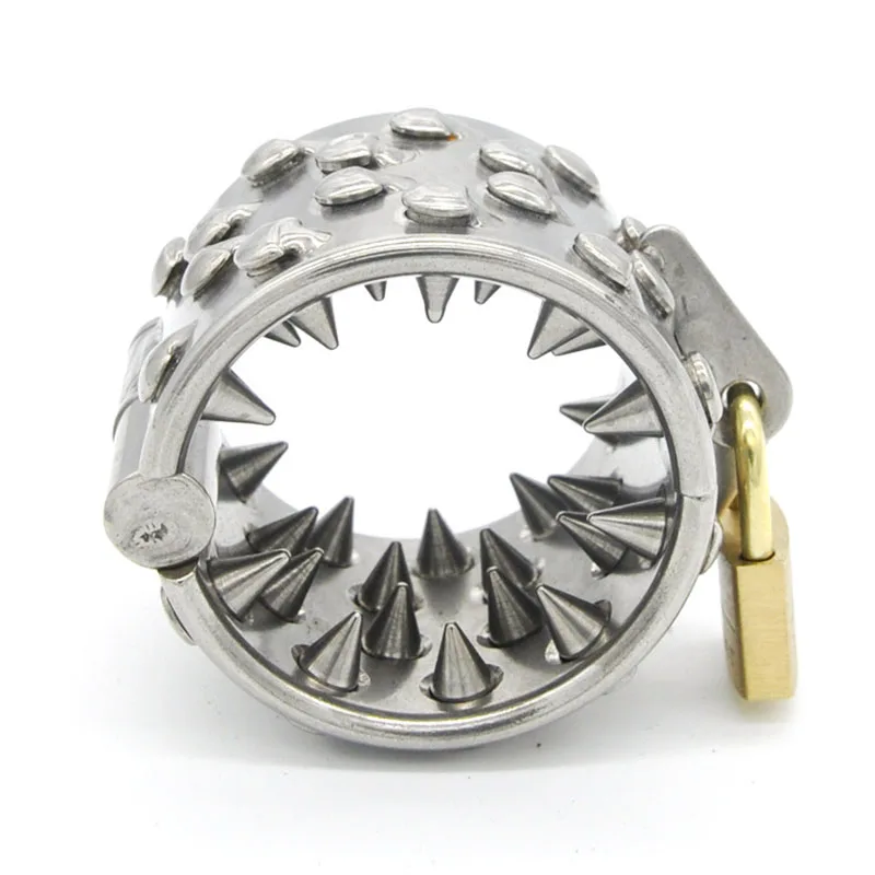 Нержавеющая сталь шипами набор целомудрия кольцо для пениса растягиватель