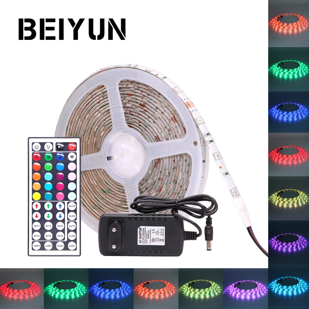 RGB Светодиодная лента 5050 Водонепроницаемая DC 12 В 30 светодиодов/м 10 м 5 1 гибкая