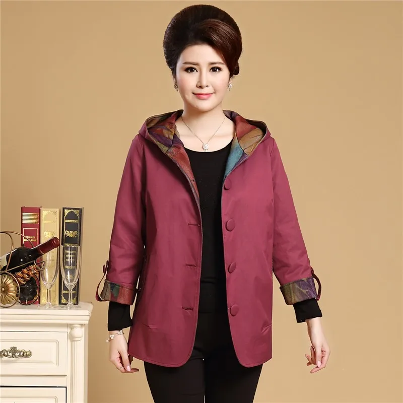 Весенняя куртка среднего возраста пальто одежда для мам 2019 Женская однобортная