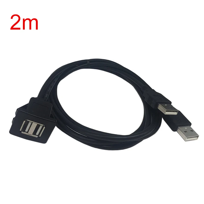1 м/2 м гнездовой Кабель USB 2 0 Автомобильный удлинитель с утопленным креплением