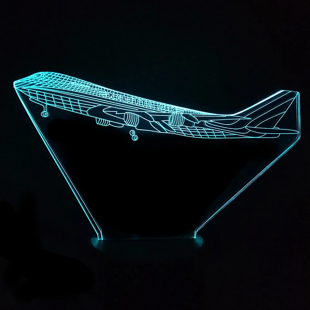 Настольная светодиодная 3d-лампа в виде грузового самолета ночсветильник с