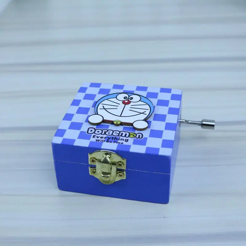 Классическая деревянная музыкальная шкатулка Аниме Doraemon Мультяшные игрушки с