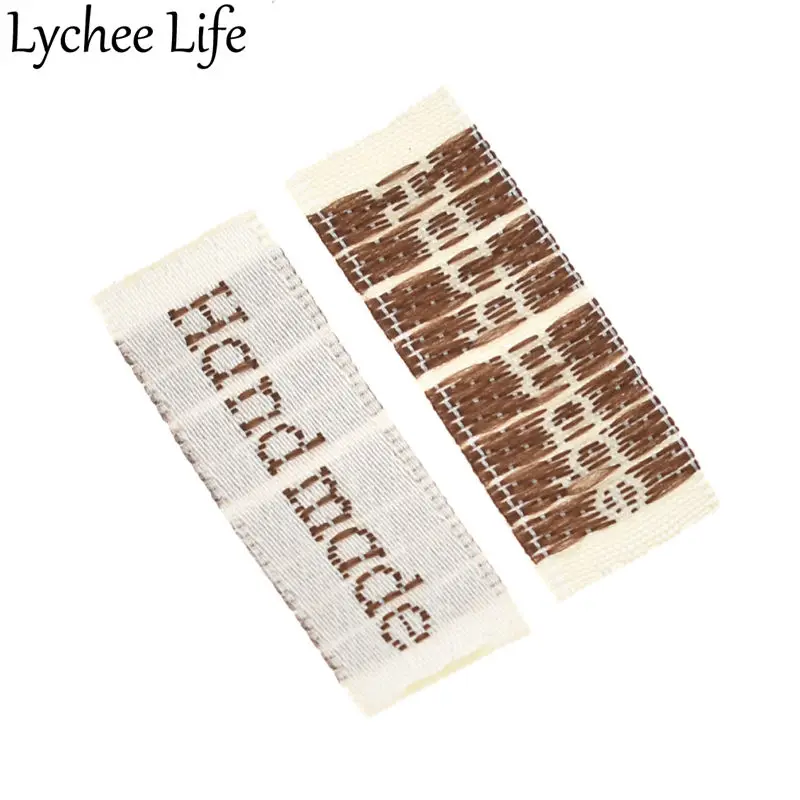 Lychee Life 50 шт. моющаяся одежда ручной работы тканая этикетка тканевые аксессуары