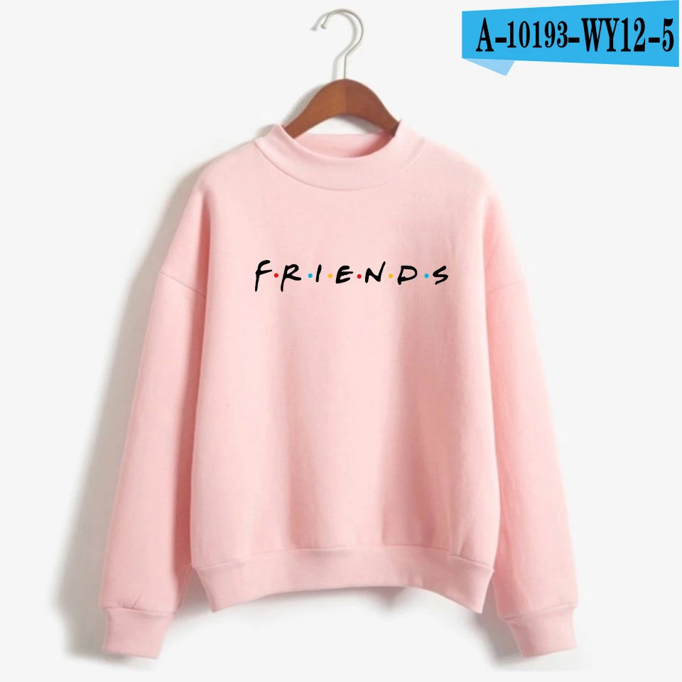pink LUCKYFRIDAYF друзья как вы делаете унисекс водолазки монолитный модный теплый Свитшот женская модная повседневная одежда - Цвет: pink