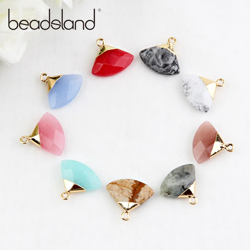 Подвеска Beadsland в форме веера из натурального камня ожерелье сделай сам серьги для