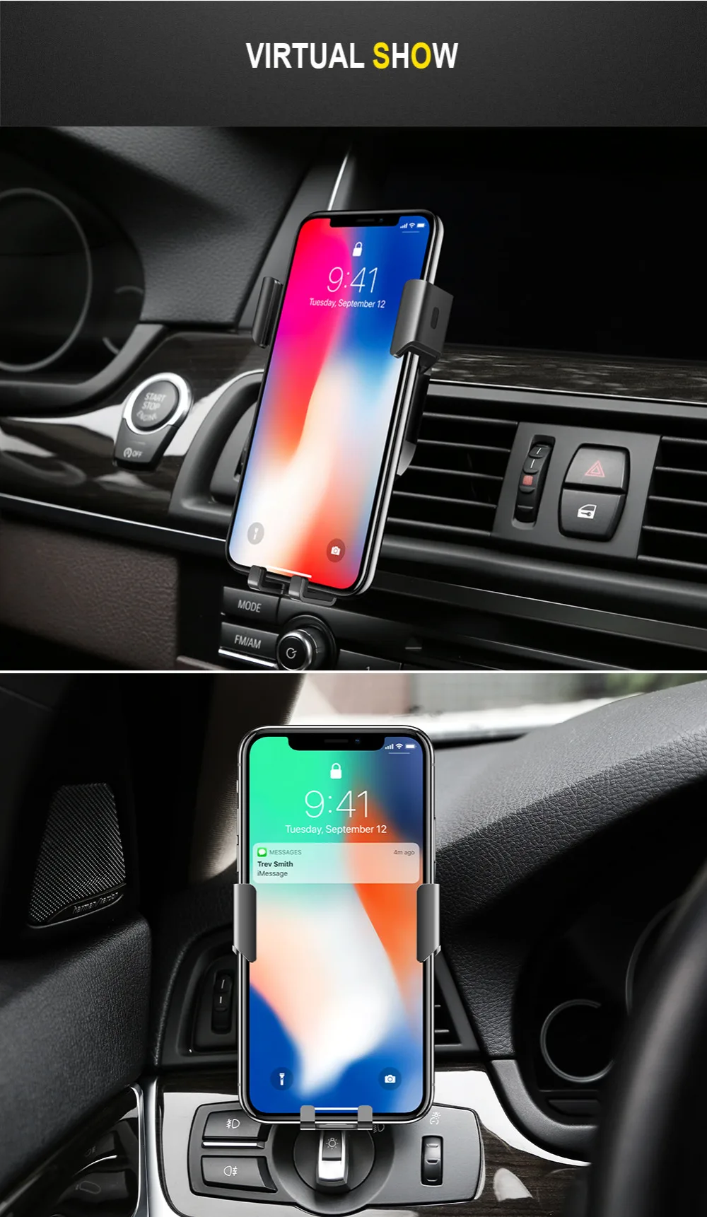 Автомобильный держатель для телефона SmartDevil для iphone X 8 7 6 6s Plus, универсальный с вентиляционными отверстиями зажим для крепления samsung Xiaomi