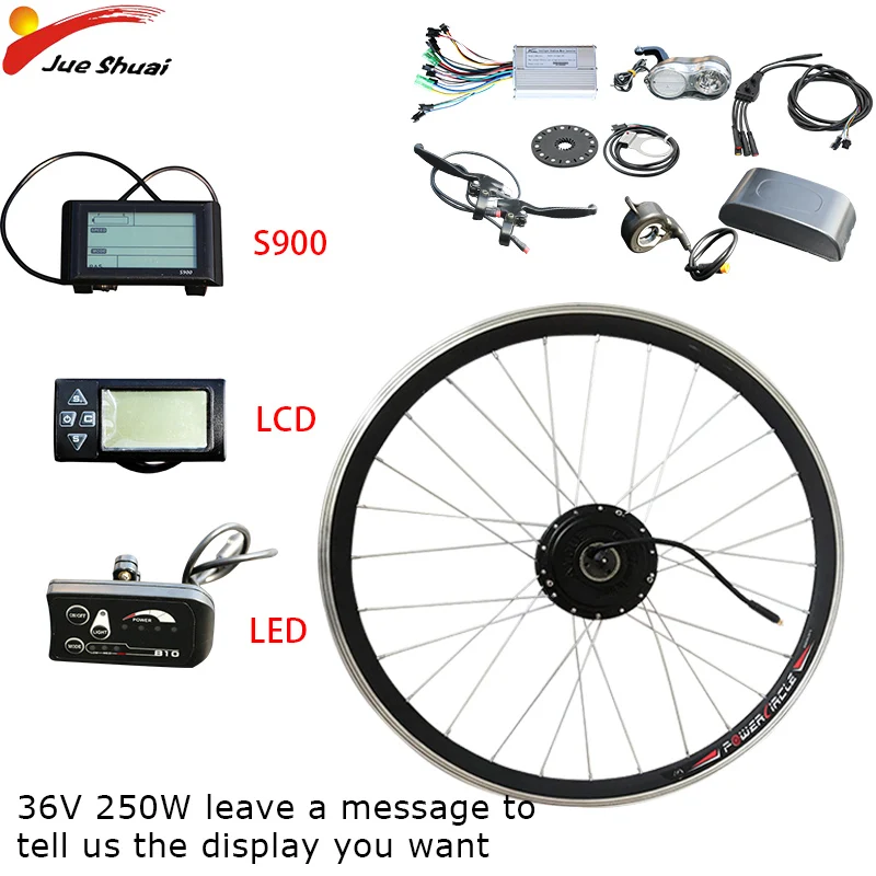 36V 250 W-500 W E комплекты для переоборудования электровелосипедов и моторов батарея Samsung 36V 12ah Электрический мотор колеса - Цвет: 36V250W No battery