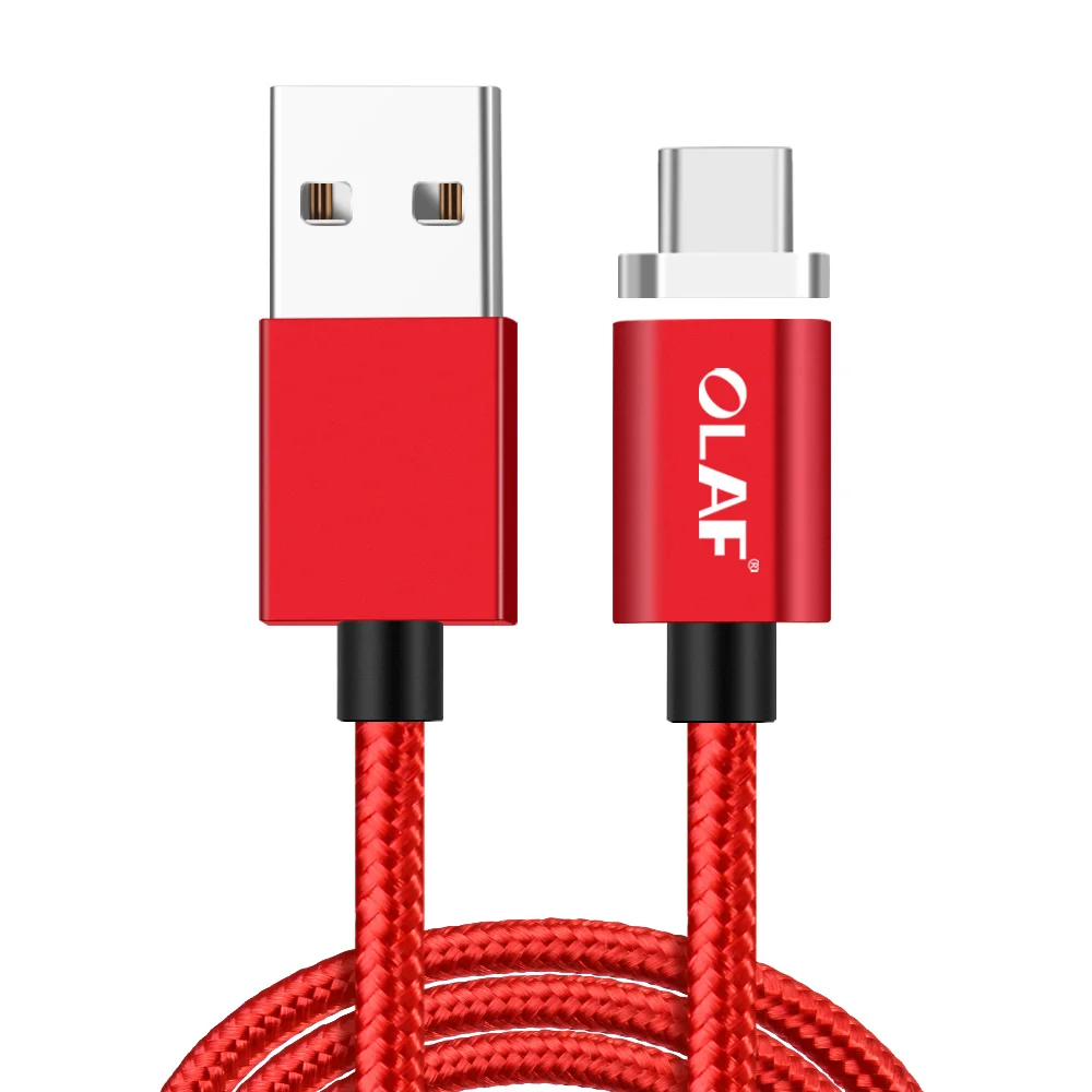 Red Type C Cable Магнитный кабель Олаф Micro USB, магнитный кабель для быстрой зарядки, кабель USB Type C, кабели для передачи данных для телефонов, Android, мобильный кабель для быстрой зарядки - Цвет: Red Type C Cable