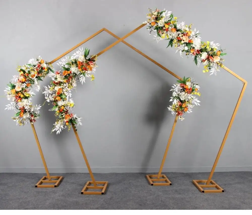 2pcs Romantic Wedding Gold or White Metal Iron Flower Arch Stand Support for Decoration Floral stand main door design | Дом и сад