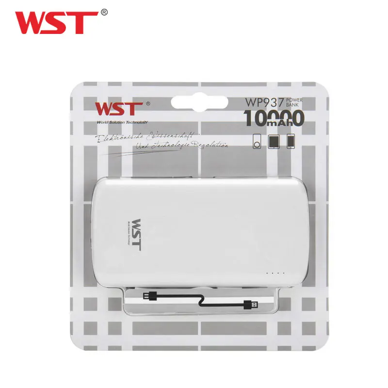 Внешний аккумулятор WST с 2 USB-портами и светодиодной подсветкой 10000 мАч | Мобильные