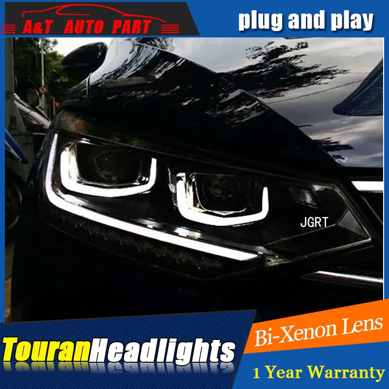 Автостайлинг светодиодный ная фара для VW Touran 2016 2017 2018 фары drl H7 hid Биксеноновые