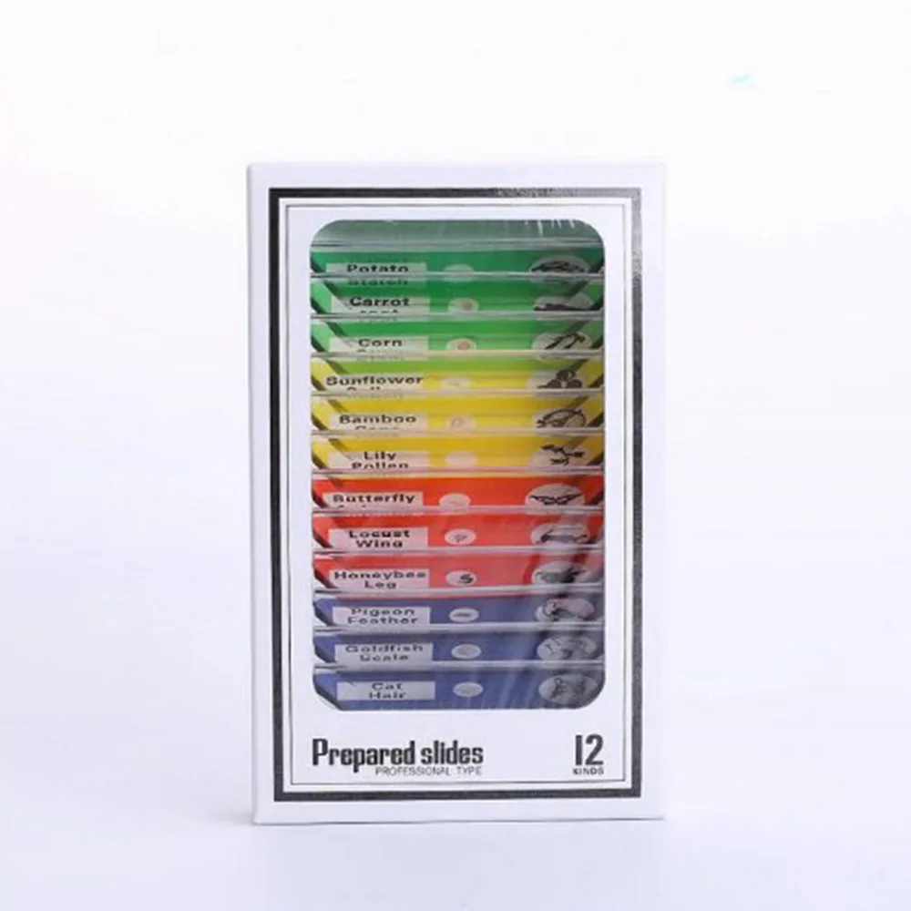 

12pcs/lot Microscope Plastic Slides, Prepared slide, Biological Specimen sample slides safe for Children