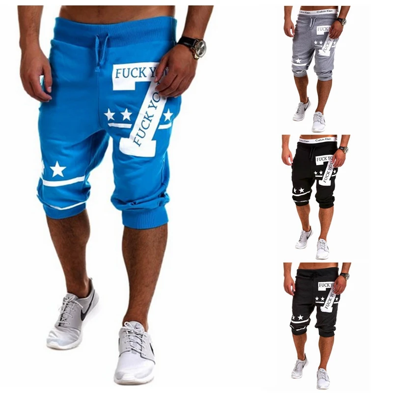 2018 Xu.ing мужские короткие брюки до колена с надписью|pants plus|cotton trousersprinted sweatpants |
