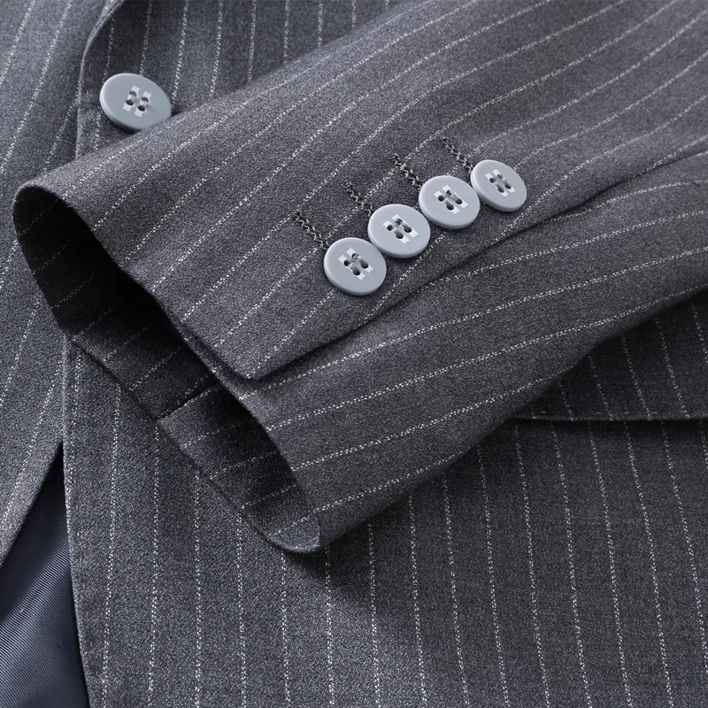 Серый полосатый пиджак-блейзер для мальчика Для мужчин 2019 Демисезонный Chaqueta Hombre