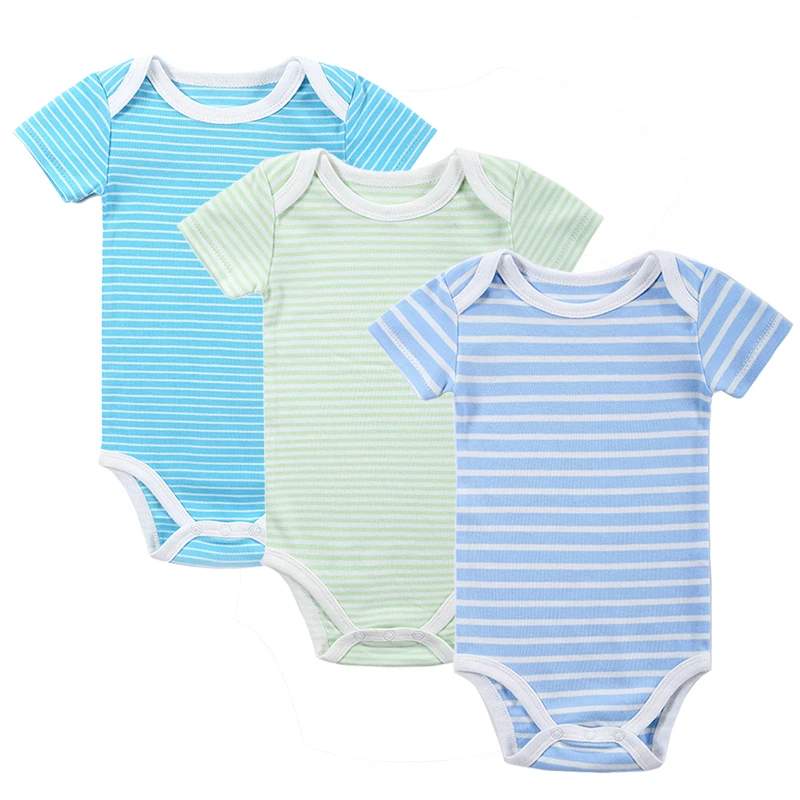 New 3PCS/LOT Baby Boy Rompers Одежда для новорожденных Set Лето Хлопок Girl с коротким рукавом