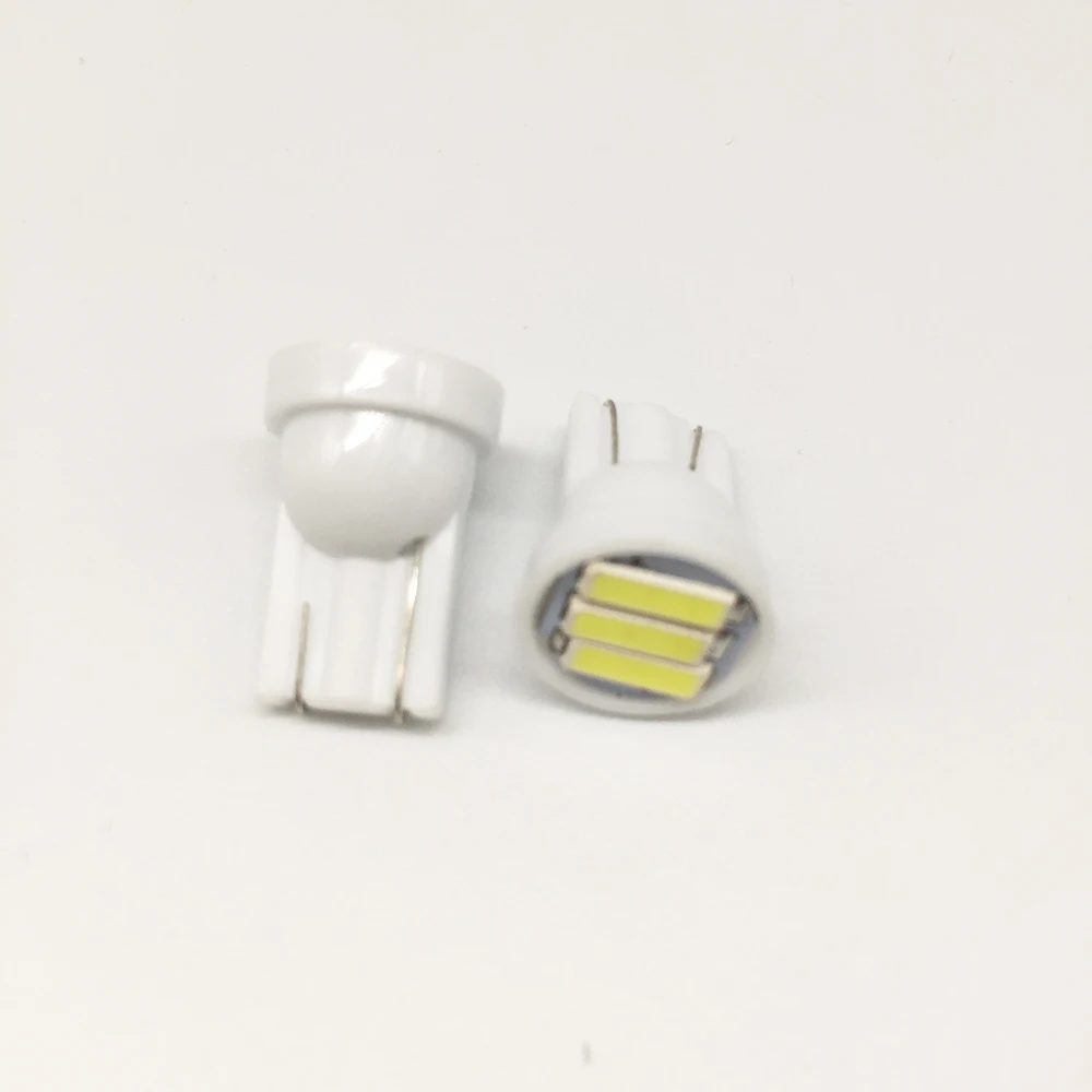 50 шт./лот T10 3 SMD 7014 LED 3SMD 7020 1 Вт белый синий W5W клиновидный номерной знак световая