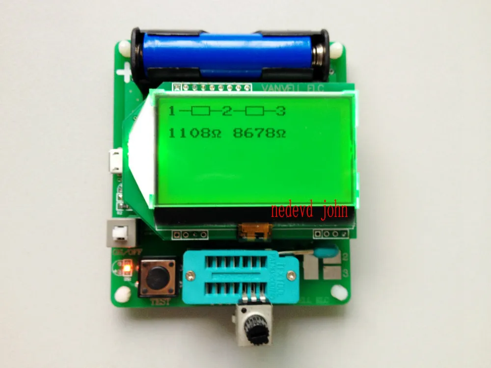 Многофункциональный тестер сопротивления индуктора конденсатора ESR DIY MG328