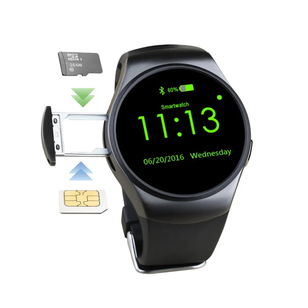 Умные часы KW18 поддерживает sim-карту, карту памяти, Bluetooth, вызов, пульсометр, шагомер, спортивный режим для IOS и Android, умные часы