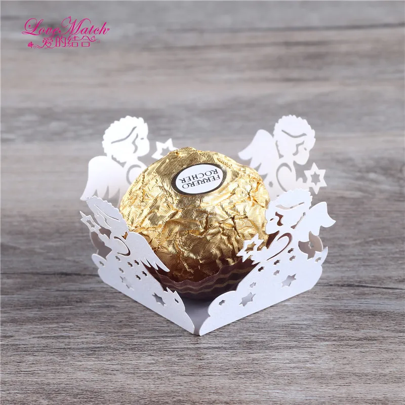50 шт. свадебные конфеты с лазерной резкой ангельские сувениры и подарки