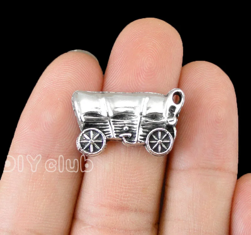 

40pcs-Antique Silver Car Charms Pendant 23x14mm