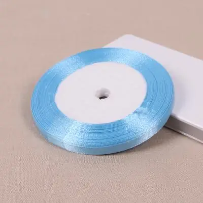 Light Blue 25Yards/22Meters/Roll 6mm~75mm Width Polyester Ribbons Cake Gift Box Wrap Ribbon Accessories Handmade DIY Material | Дом и сад