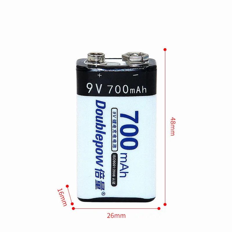 1/2/4/8 шт. Doublepow 9 V 700 мА/ч литий-ионные аккумуляторы в реальной высокой Ёмкость