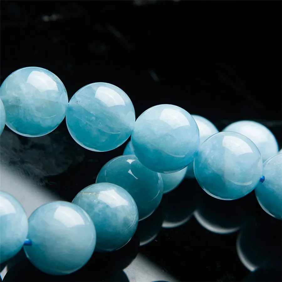 Натуральный Синий Аквамариновый браслет женский мужской большой