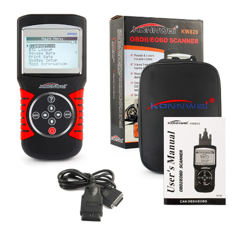 Автомобильный сканер KONNWEI KW820 EOBD OBD2 OBDII диагностический инструмент считыватель