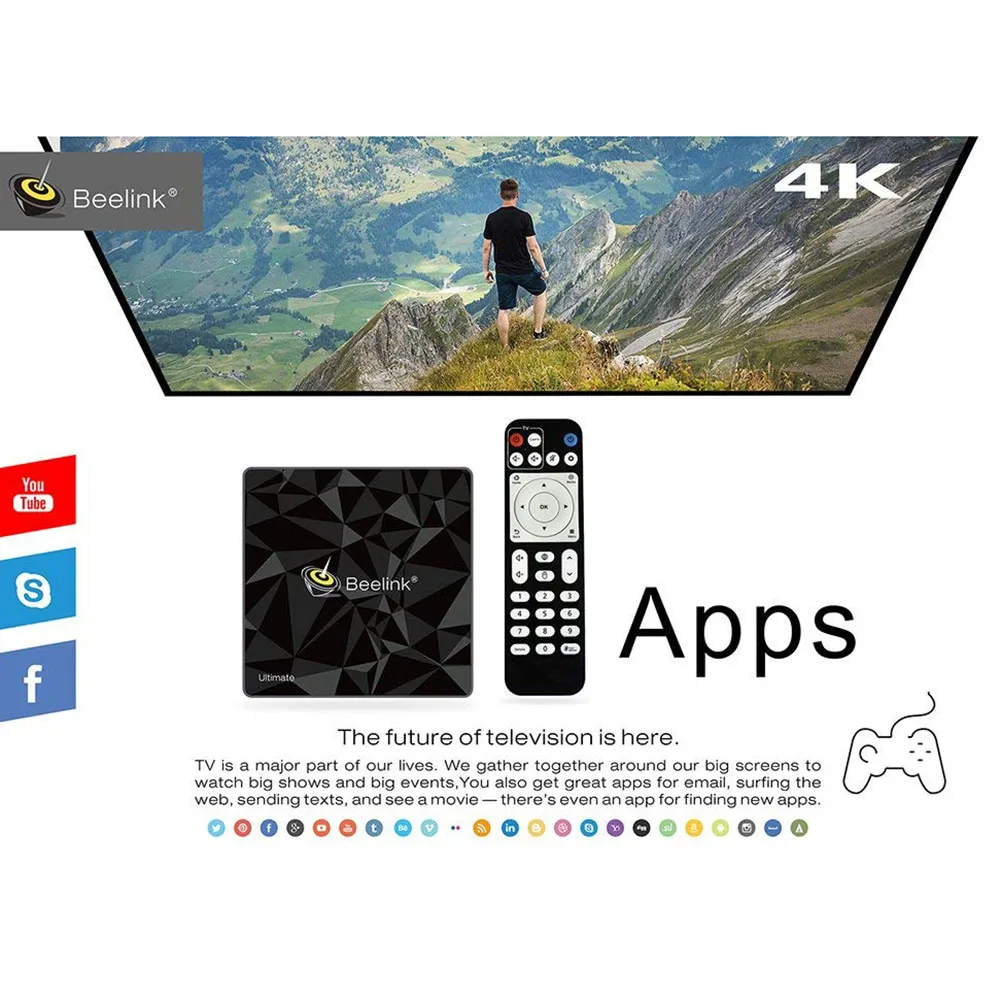 Beelink GT1 Ultimate Android 7,1 tv Box 64 бита DDR4 3 ГБ eMMC 32 Гб с Amlogic S912 1000 Мбит/с LAN/Dual WiFi 2,4G+ 5,8G/H.264/H