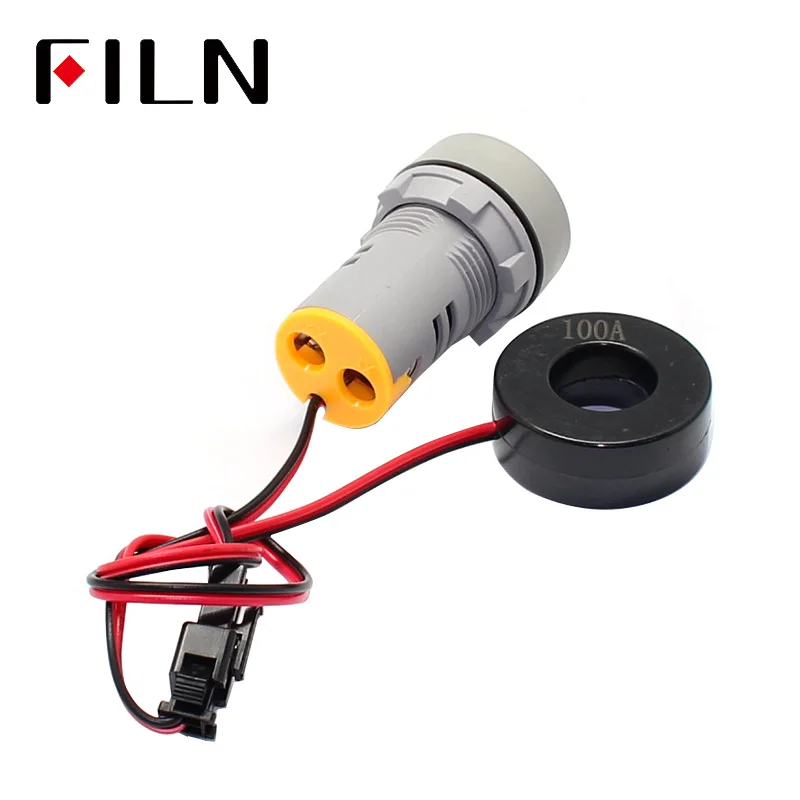 FL1P 22NA NN 1 0 100A цифровой амперметр измеритель тока светодиодный индикатор квадратная сигнальная лампа AC 220V
