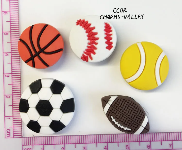 CCOR 30 шт ПВХ мяч спортивная обувь амулеты подходят для детской обуви крест