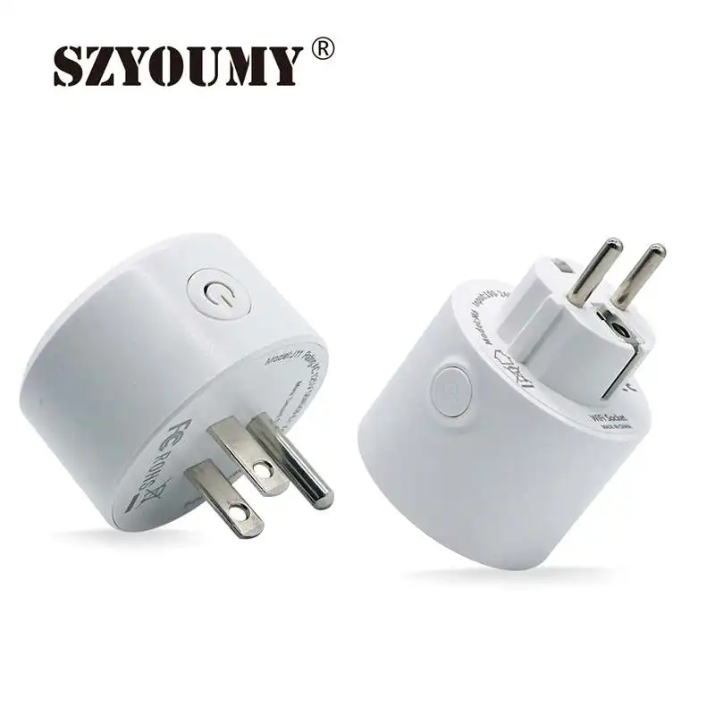 SZYOUMY US EU Mini Smart Socket 10A Wifi Plug Timing Switch Voice Control Work with Alexa Google Assistant 20pcs/lot | Обустройство
