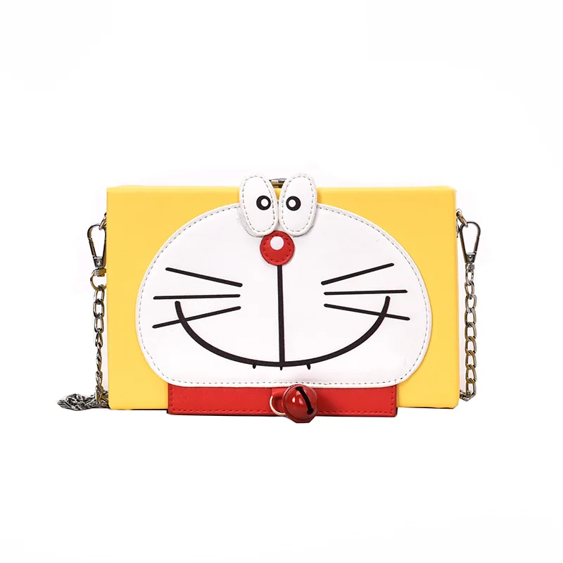 Женские сумки-мессенджеры Doraemon большие из мягкой кожи с цепочкой 2019 |