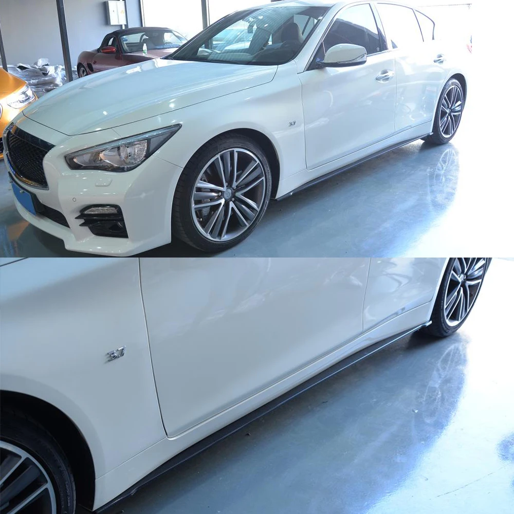 Боковые удлинители для автомобиля из углеродного волокна губы Infiniti Q50 Sedan 4-Door 2013 -