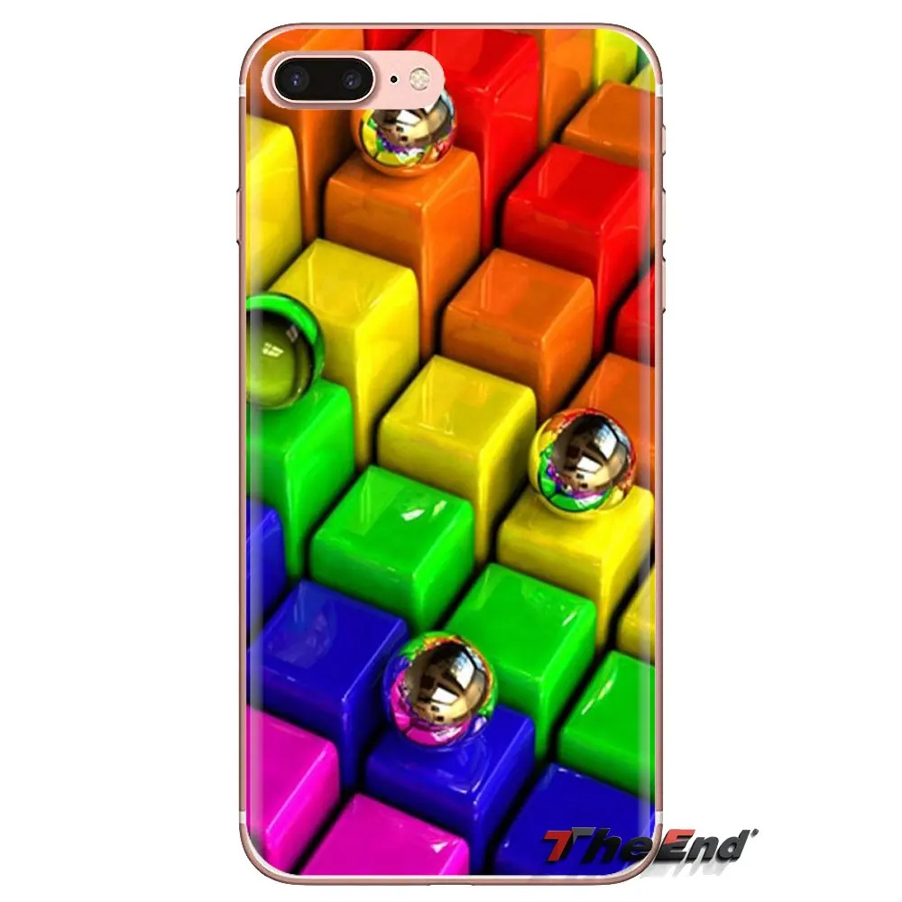Прозрачный чехол из ТПУ с радужными 3d графическими кубиками для Xiaomi Redmi 4A S2 Note 3 3S 4