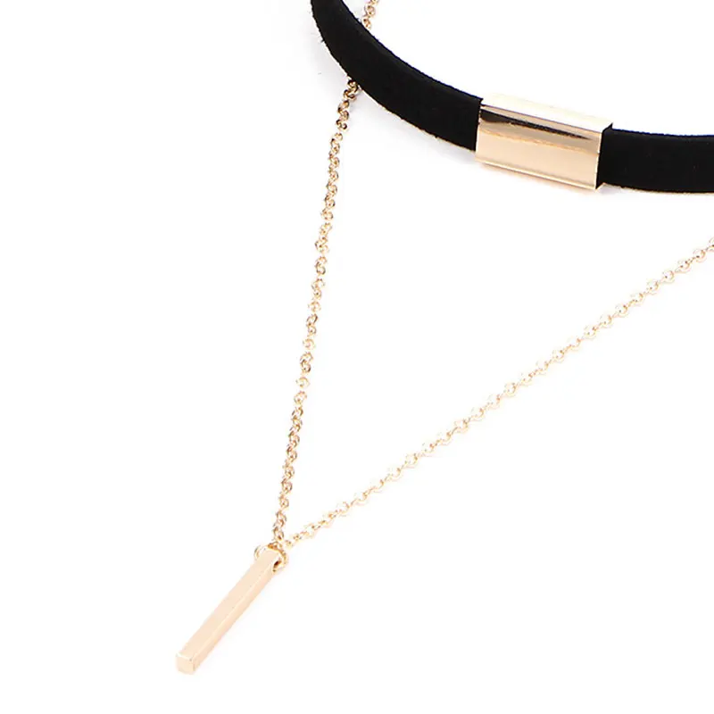 2017 новое поступление Дамская Мода Треугольник Кулон черный золотой цвет из